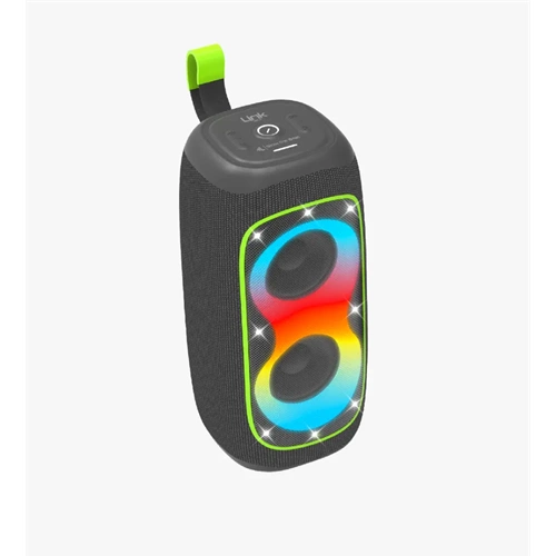 Linktech LBS-R118 R118 Gri LED Işık Efektli IPX5 Sertifikalı Bluetooth Hoparlör