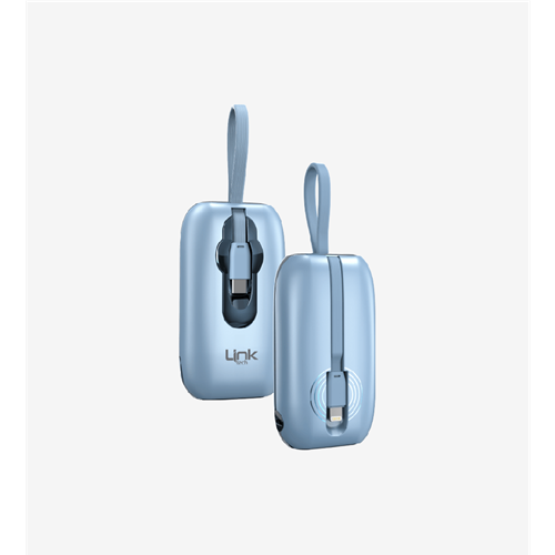 LinkTech MP09 9600 Mah Type-C / Lightning Kablolu 22.5W Powerbank Pd3.0 Mavi