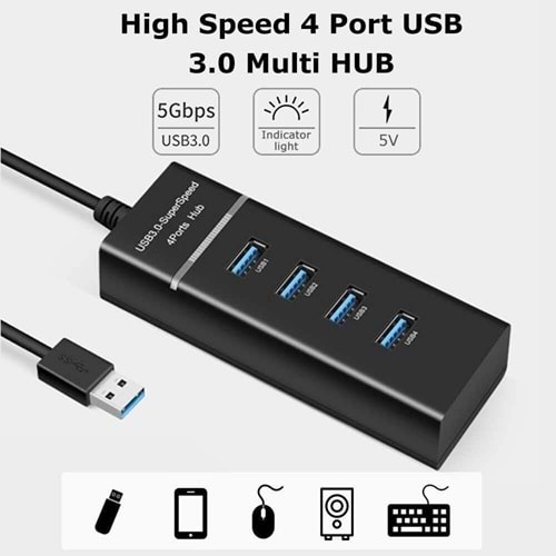 NBTech NB-4360 4 Port USB 3.0 Hub Switch Çoklayıcı ve Adaptör