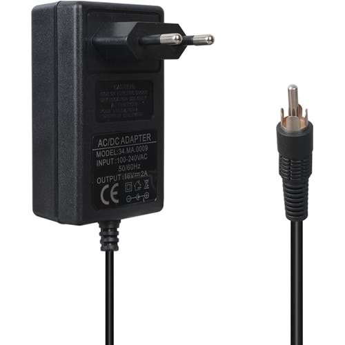 NBTech NB-AT162 16 Volt 2.5 Amper Tos Fişli RCA Santral Adaptörü,16V-2.5 A Tos Uçlu SANTRAL ADAPTÖRÜ