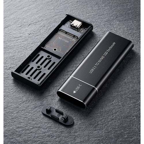 NBTech NB-M2001 M.2 NVMe SSD Kutusu USB 3.1 10Gbps Type-C Yüksek Hızlı Harici Disk Kutusu