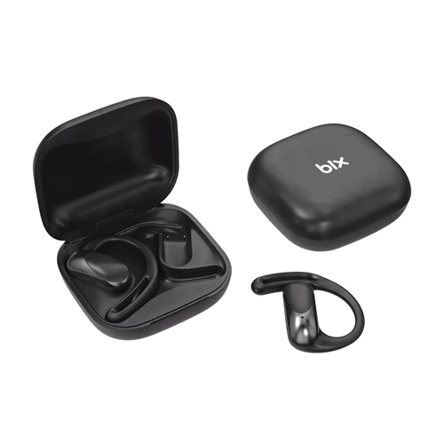 Bix OWS2 Bluetooth 5.4 Ergonomik Ear Hook Esnek Kulak Kancalı Kablosuz Kulaklık - Siyah