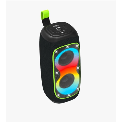 Linktech LBS-R118 R118 LED Işık Efektli IPX5 Sertifikalı Bluetooth Hoparlör Siyah