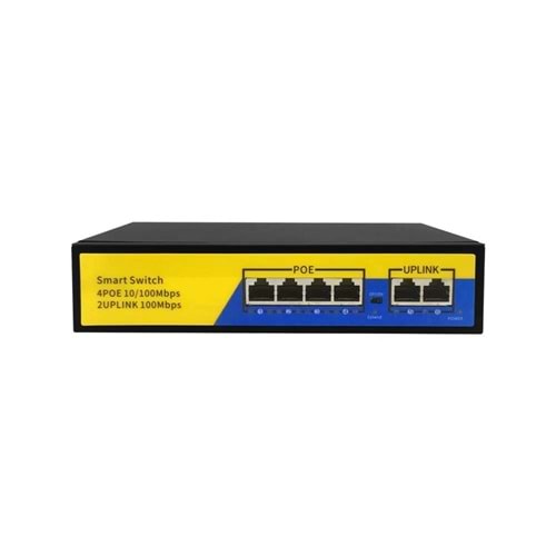 NBTech NB-1006B 4 Port 10/100M POE Switch, ip Kamera Poe Switch anahtarı-(4 + 2) 100m iletim mesafesi, 4*10/100mbps POE bağlantı noktası, 2*10/100mbps uplink portu