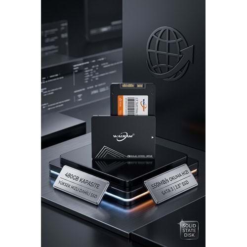 Walram 480GB SSD SATA 3 2.5” Yüksek Hızlı Dahili Solid State Disk | 550MB/s SSD | Laptop ve Masaüstü Uyumlu