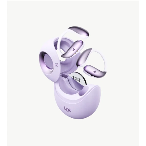 LinkTech X166 Purple Açık Kulak Tasarım AI Dijital Ekranlı Bluetooth 6.0 Kablosuz Kulaklık