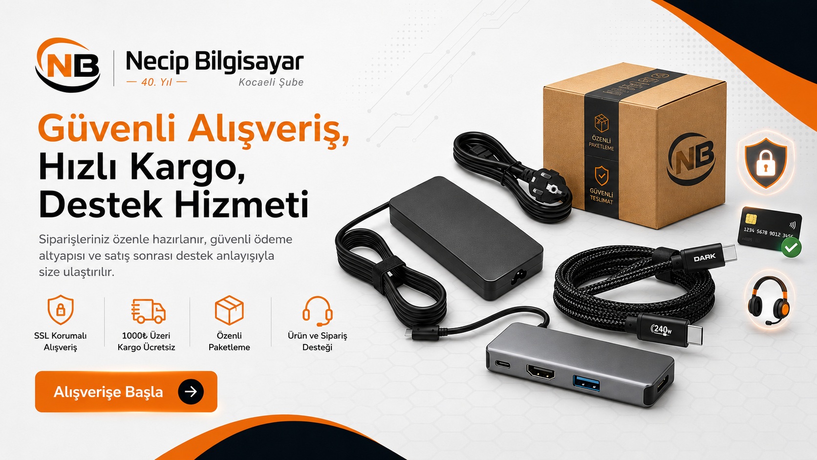 Kocaeli İzmit merkezli Necip Bilgisayar güvenilir teknoloji alışverişi hızlı kargo ve satış sonrası destek