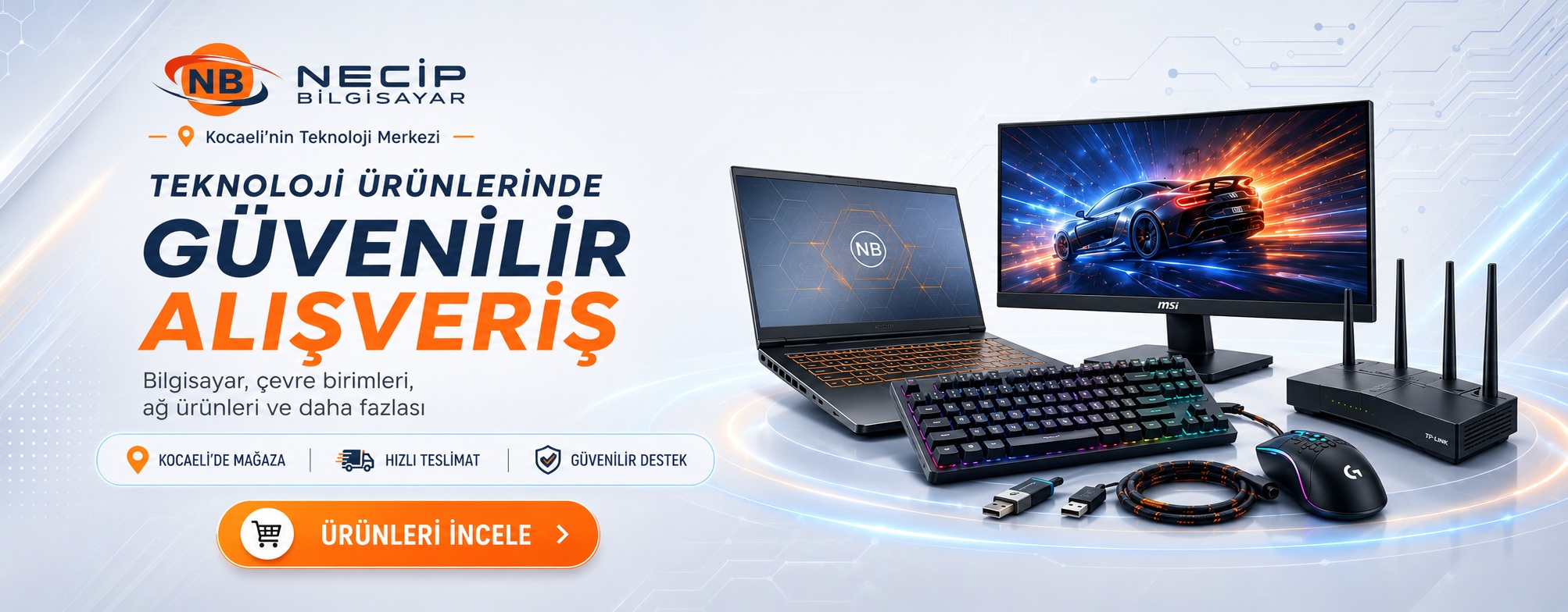 Necip Bilgisayar Kocaeli teknoloji ürünlerinde güvenilir alışveriş slider görseli