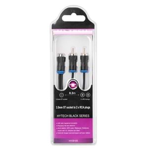 Hytech HY-B105 0.3m Dişi Stereo To 2 RCA Ses Kablosu