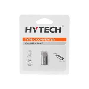 Hytech HY-XO30 Gümüş Metal Gövde MicroUSB 5pin F to Type C M Çevirici