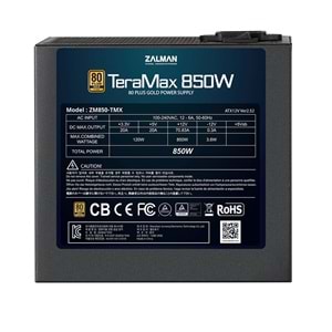 Zalman ZM850-TMX2 TeraMax2 850W 80+ Gold ATX3.0 ve PCIe Gen.5 Uyumlu Full-Modüler Power Supply