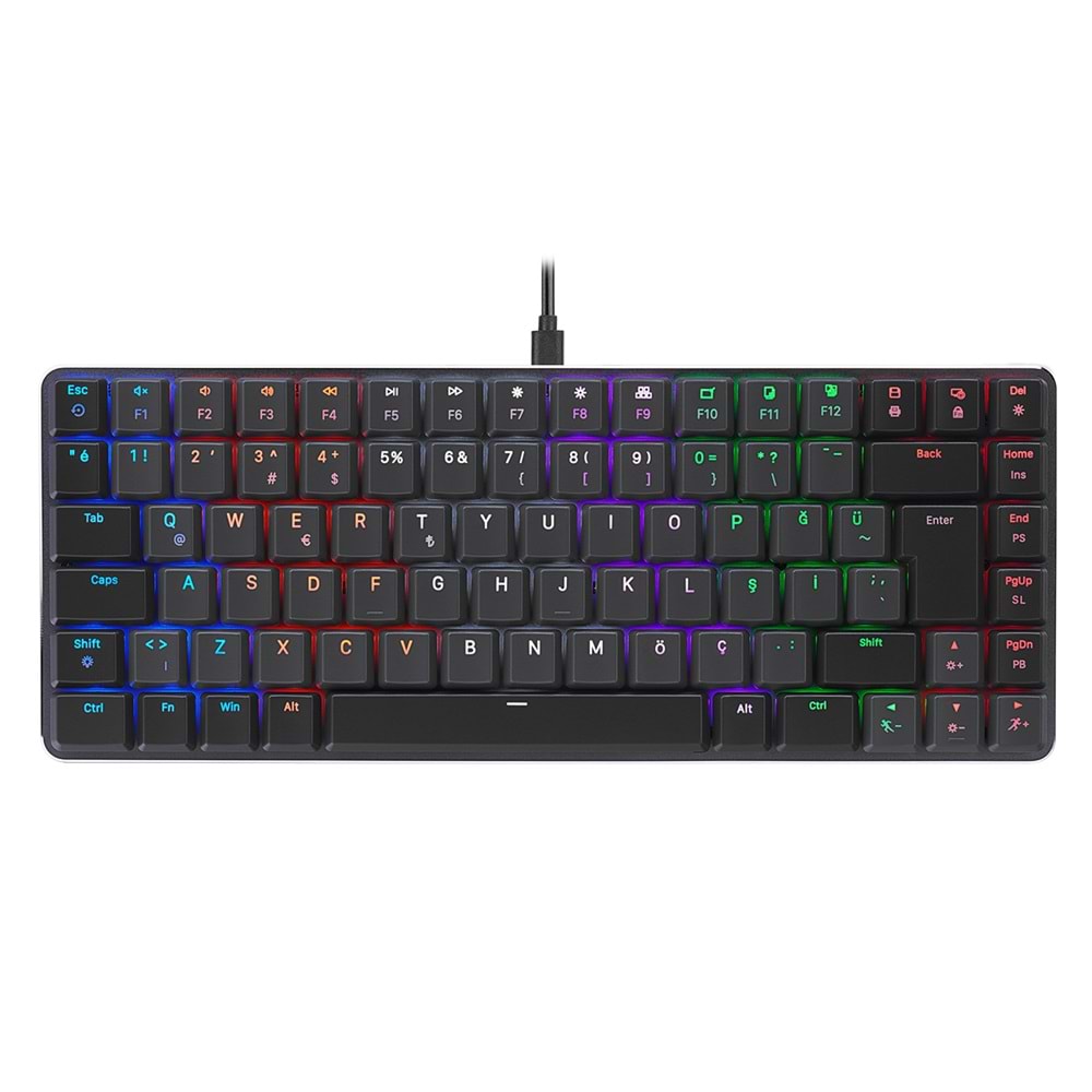 Rampage GRANITE Siyah/Gri Low Profile Blue Switch Mekanik Gaming Klavye