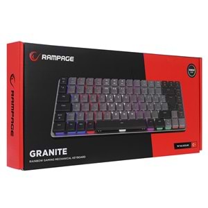 Rampage GRANITE Siyah/Gri Low Profile Blue Switch Mekanik Gaming Klavye