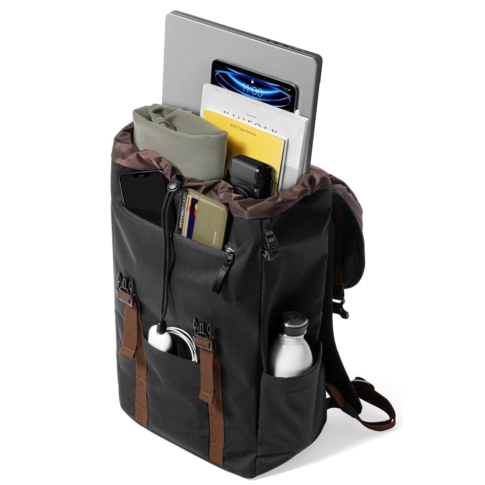 Tomtoc TA1S1D1 VintPack 16-17L Siyah Notebook Sırt Çantası