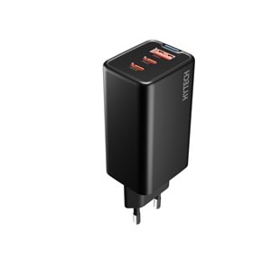 Hytech HY-XEG65 GaN 65W 2x USB-C + USB-A PD PPS QC Şarj Adaptörü