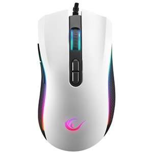 Rampage SMX-R44 V2 Makrolu Beyaz 12800 DPI RGB LED 80 Milyon Huano Switch Gaming Oyuncu Mouse