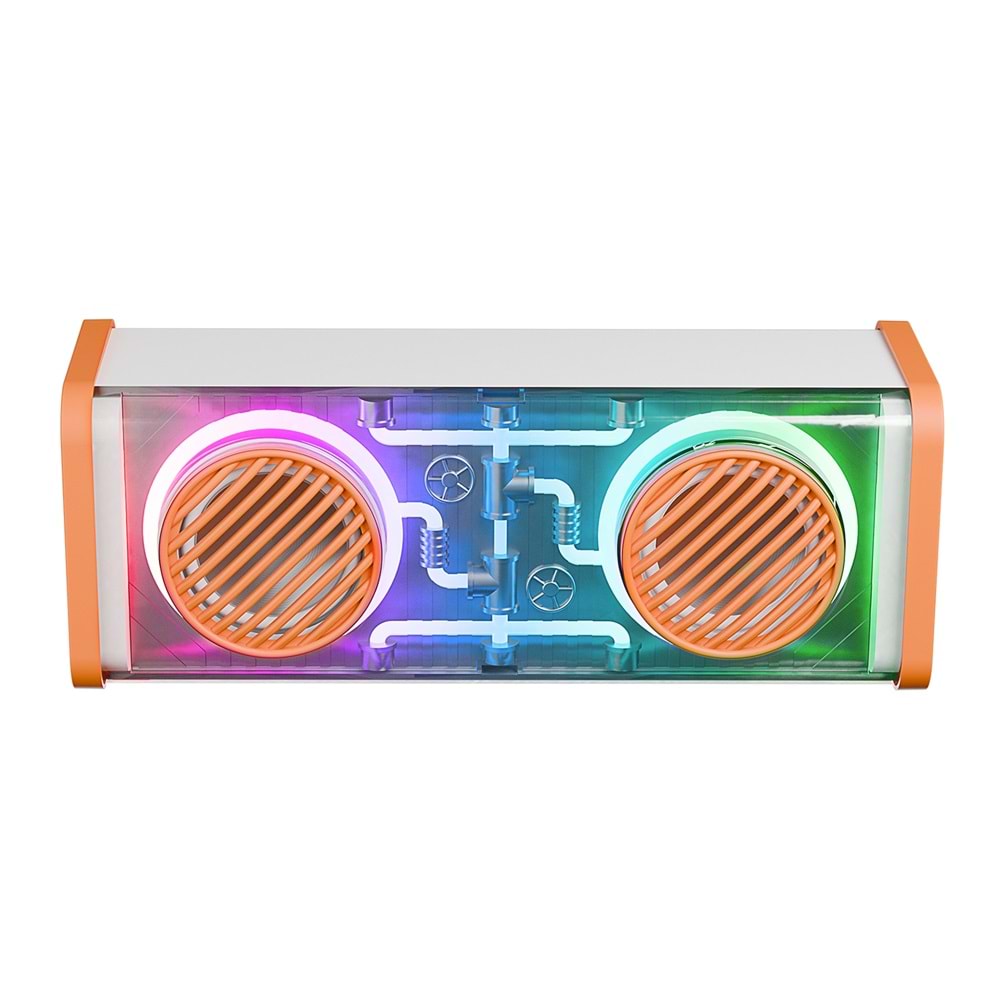 Mikado MD-56BT Turuncu Beyaz AUX + USB + Bluetooth Destekli 10W 1500mAh Taşınabilir Speaker