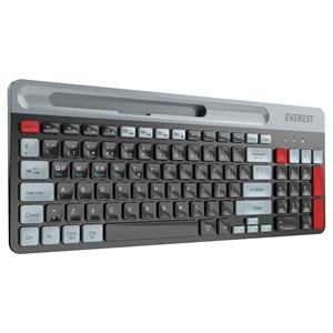 Everest KB-88 RUBY Siyah/Gri Bluetooth + 2.4G Kablosuz Q Klavye