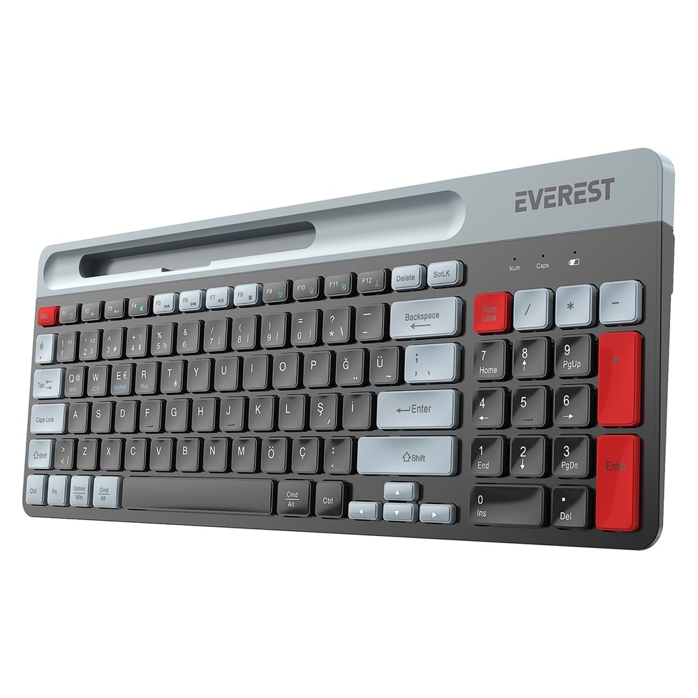 Everest KB-88 RUBY Siyah/Gri Bluetooth + 2.4G Kablosuz Q Klavye