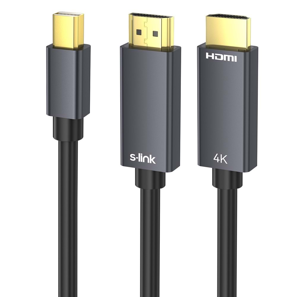 S-link SL-HDMDP01 Mini DisplayPort to DisplayPort 1,5m Görüntü Kablosu