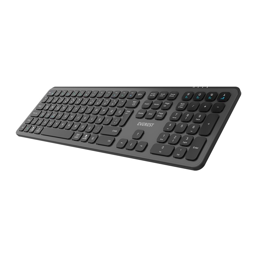Everest KB-53 Gri/Siyah Bluetooth + 2.4G Kablosuz Q Klavye