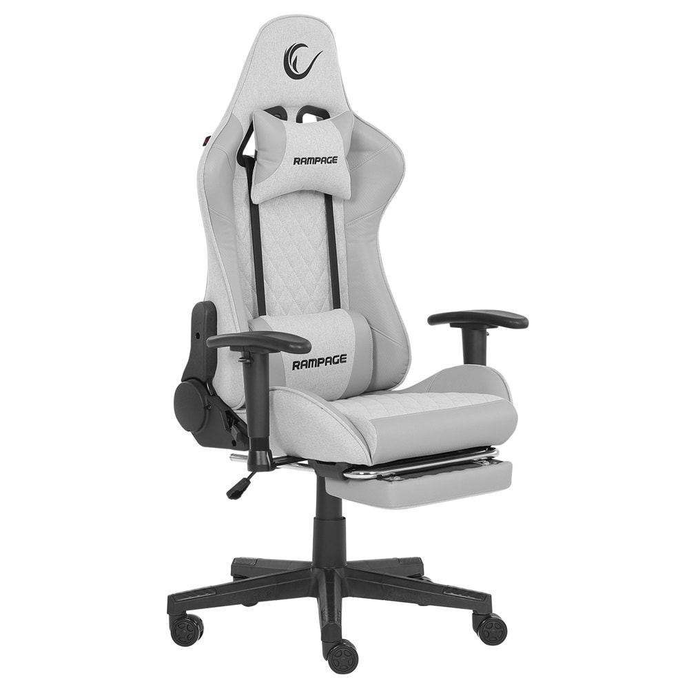 Rampage KL-R27 Elemental Ayak Dayama Terletmez Kumaş Gri/Karbon Gaming Oyuncu Koltuğu OUTLET