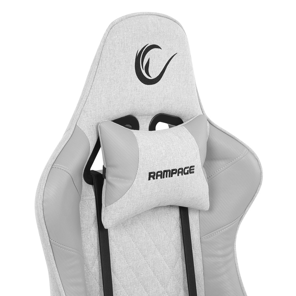 Rampage KL-R27 Elemental Ayak Dayama Terletmez Kumaş Gri/Karbon Gaming Oyuncu Koltuğu OUTLET