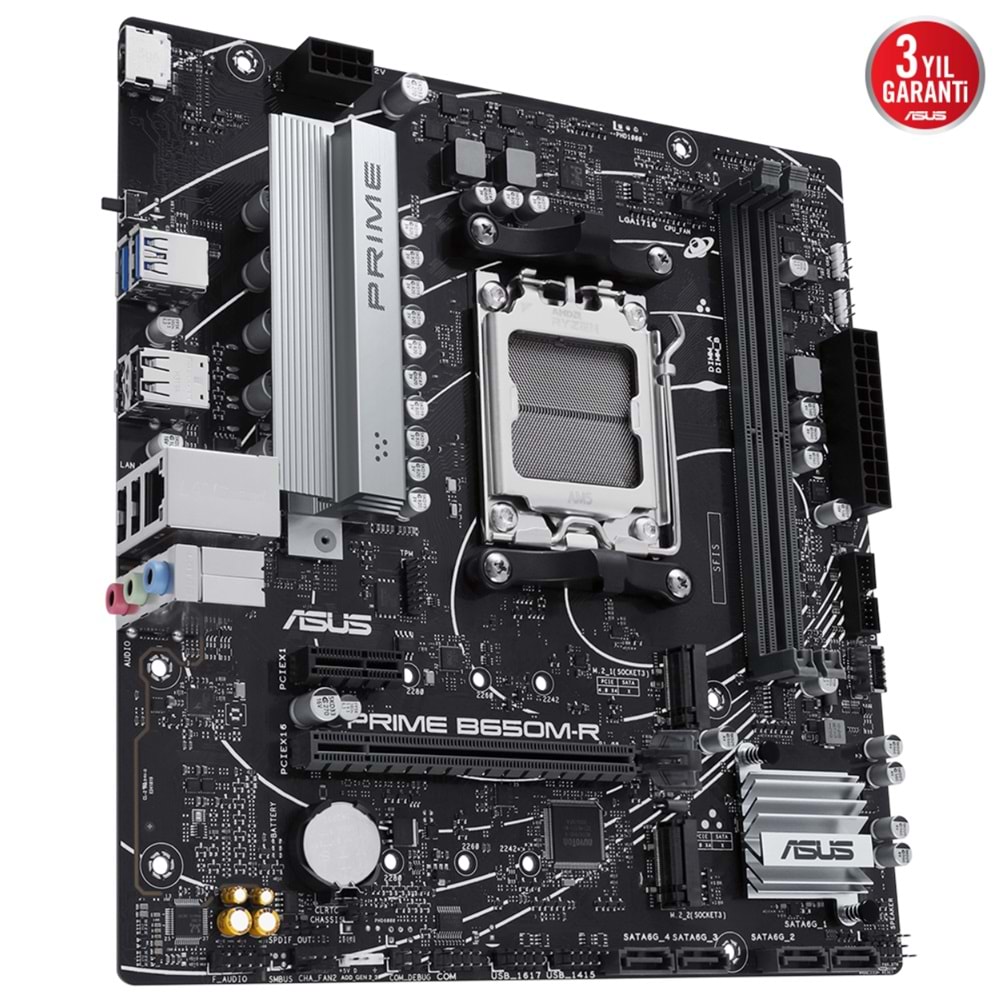 ASUS PRIME B650M-R AM5 DDR5 7200MHz OC HDMI USB 3.2 RGB Gigabit mATX Anakart
