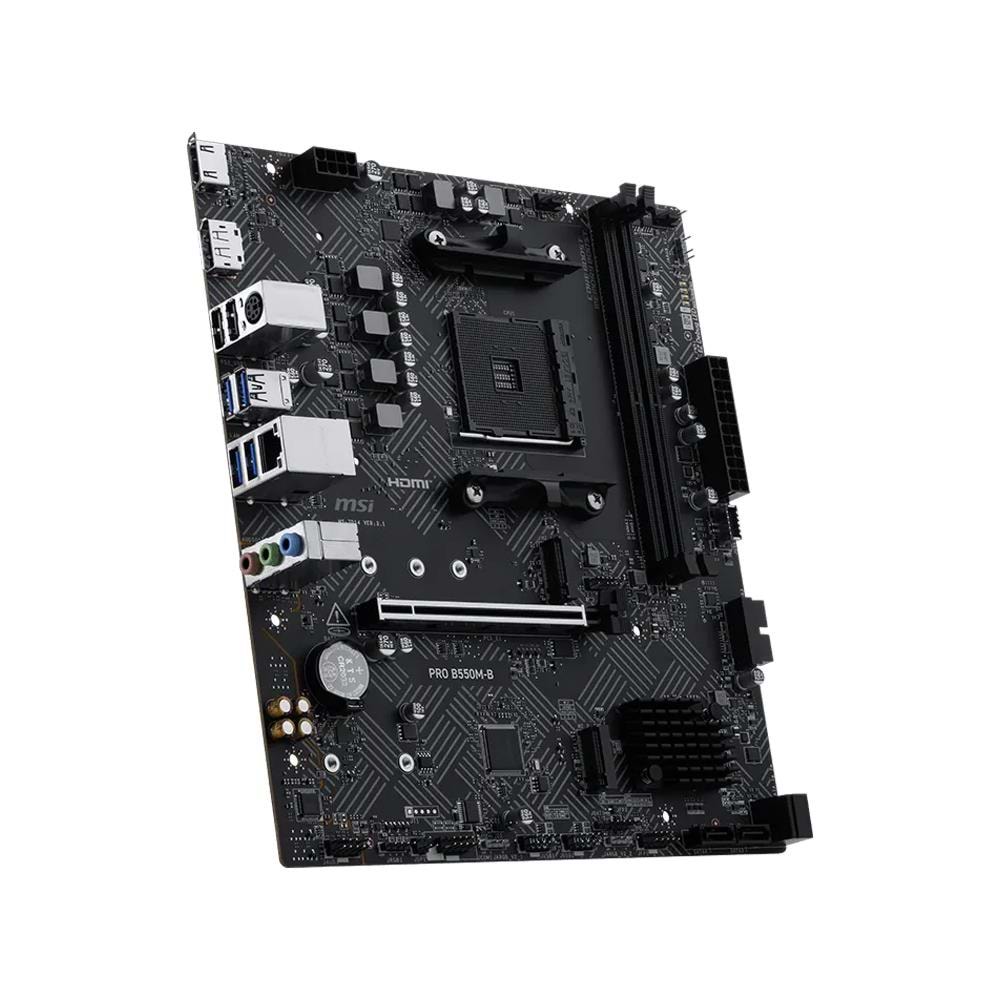 MSI PRO B550M-B AM4 DDR4 HDMI DisplayPort 2xM.2 USB 3.2 mATX Anakart
