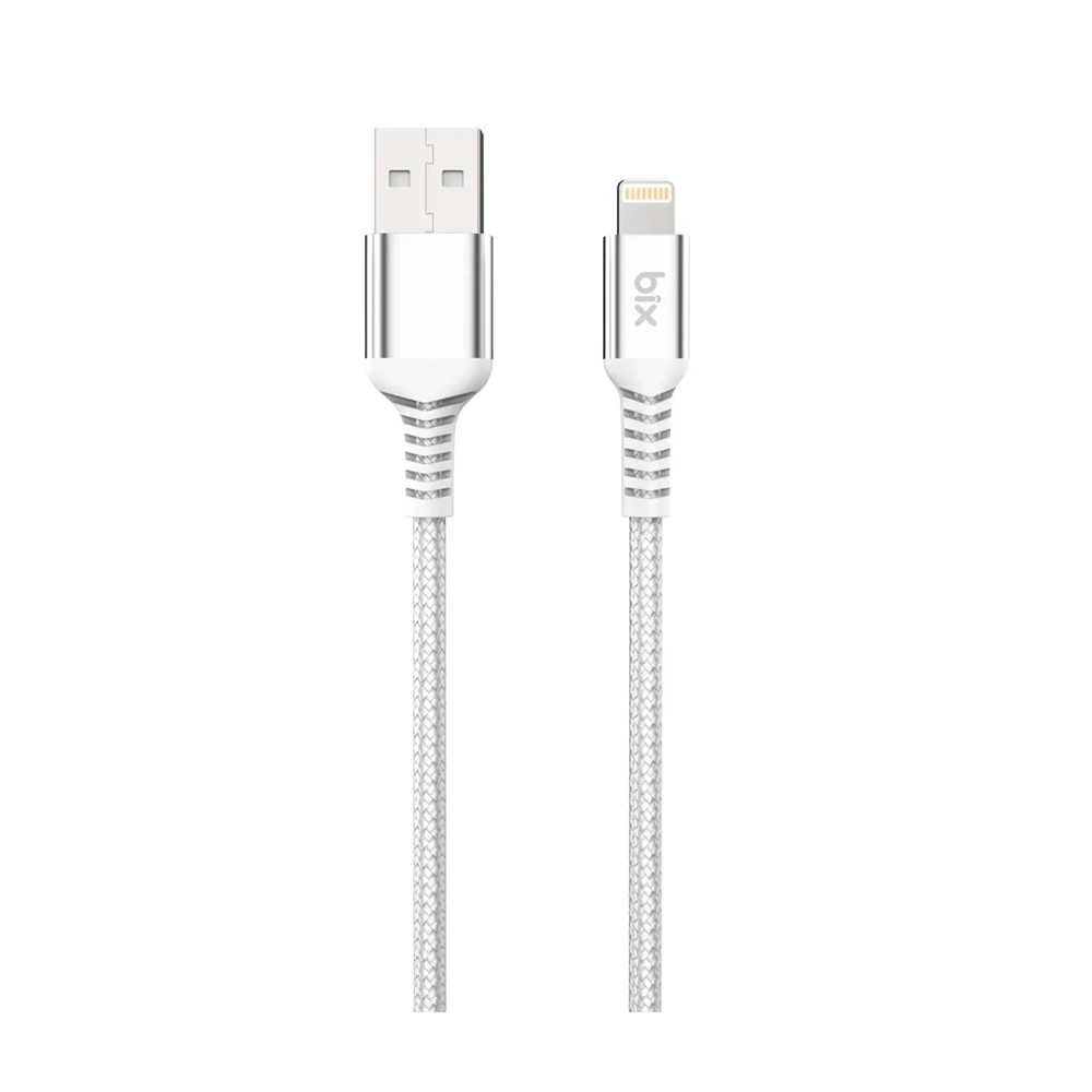 BİX BXIP04UC 12W USB-A to Lightning Gümüş 1 Metre iPhone Şarj ve Data Kablosu