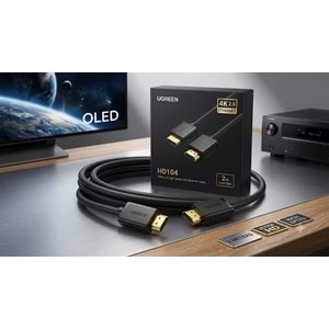 UGREEN HD104 2 Metre 4K HDMI 2.0 Yüksek Hızlı Ethernet HDMI Kablosu