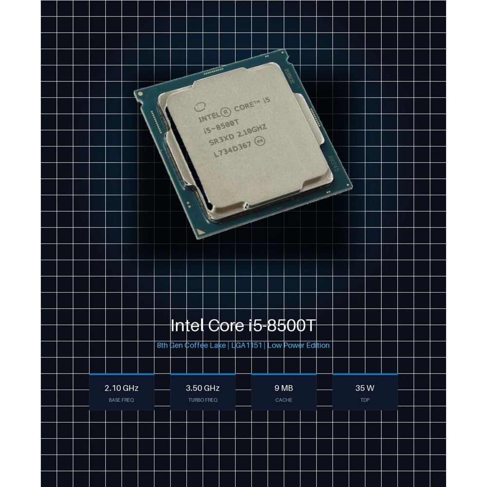 Intel Core i5-8500T 8. Nesil 1.7GHz LGA1151 9MB 35W Tray Fansız İşlemci
