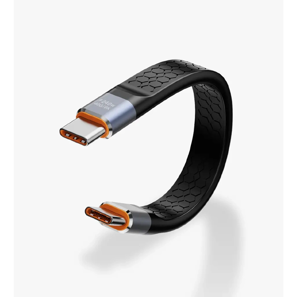 Linktech K623 Ultra Hızlı USB 4.0 Type-C to Type-C 240W Siyah Anahtarlık Şarj ve Data Kablosu