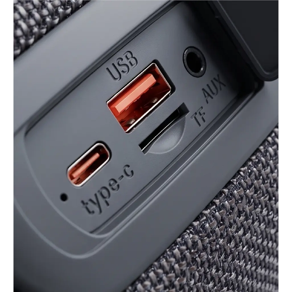 Linktech LBS-R118 R118 Gri LED Işık Efektli IPX5 Sertifikalı Bluetooth Hoparlör