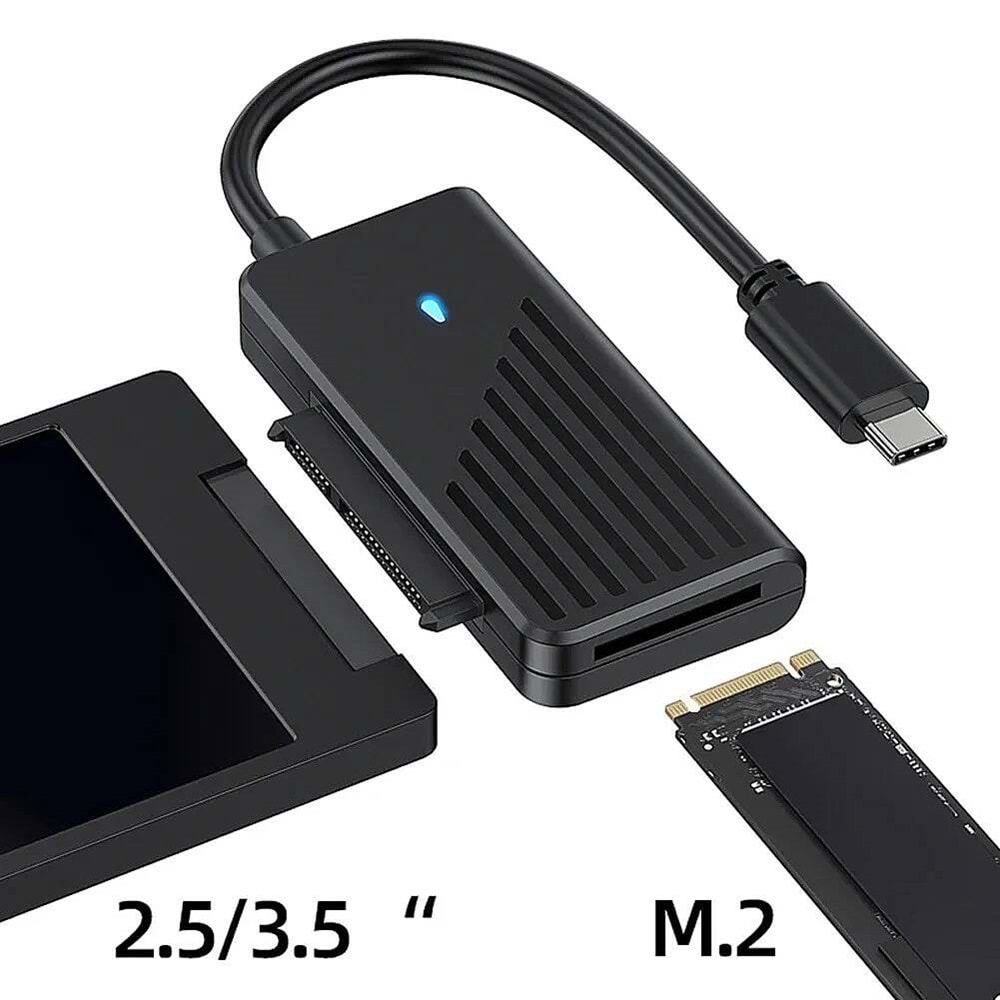 NBTech NB-2004 Type-C to SATA & M.2 NGFF Disk Okuyucu Adaptör Kablo 2.5” 3.5” HDD SSD Uyumlu