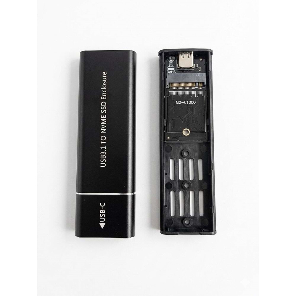 NBTech NB-M2001 M.2 NVMe SSD Kutusu USB 3.1 10Gbps Type-C Yüksek Hızlı Harici Disk Kutusu